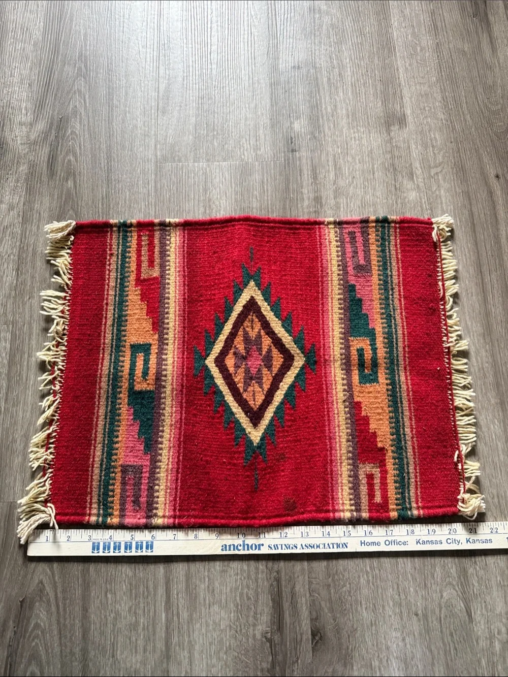 Red Southwestern Diamond Accent Table Mat